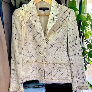 Anne Klein Women's Cream Tweed Blazer